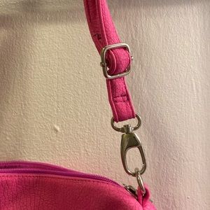 Neon pink soft leather bag